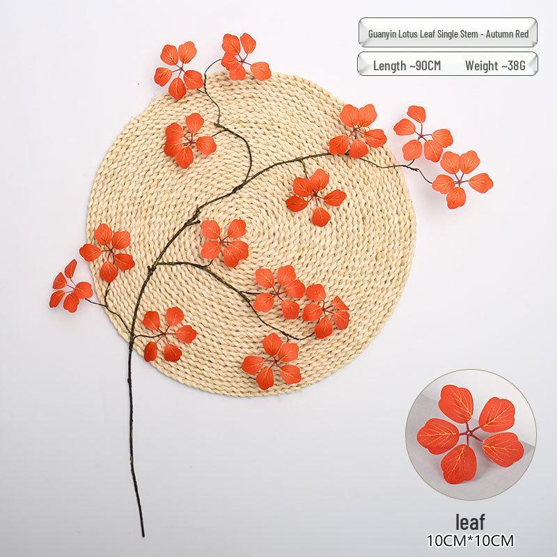 Zen Style Simulation Lotus Leaves & Rattan Indoor Decor - Fake Green Plants & Simple Photography Props