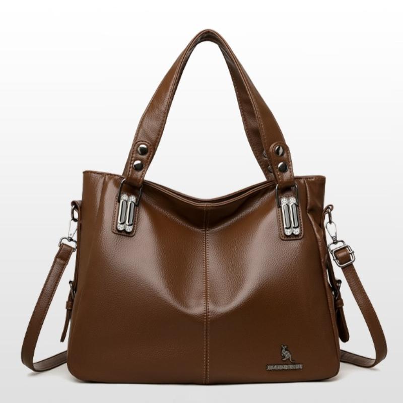 Elegant Vintage PU Leather Handbag for Women Large Capacity Shoulder Bag Top Handles & Detachable Shoulder Strap Simple Daily Bag Ladies Holiday Gifts
