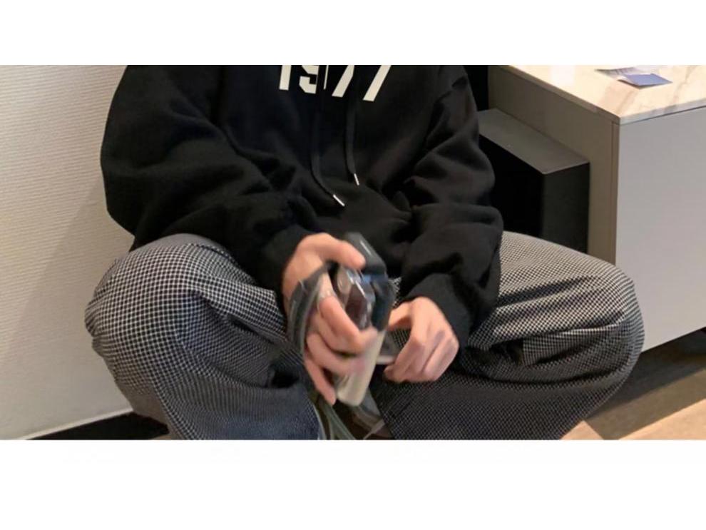 1977 American Fashion Übergroßes Herren-Kapuzensweatshirt - Schweres Design, Frühling/Herbst, Unisex