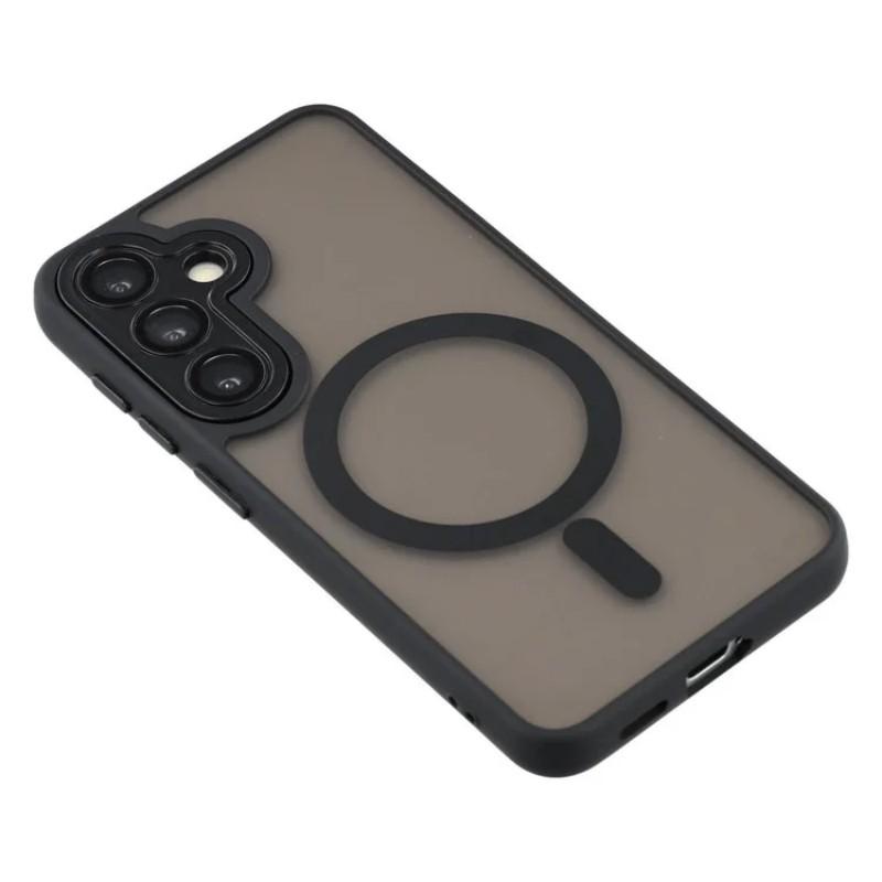 For Samsung Galaxy S25 Magnetic Case WANLONFENG QB Series PC TPU Phone Cover with Screen Film