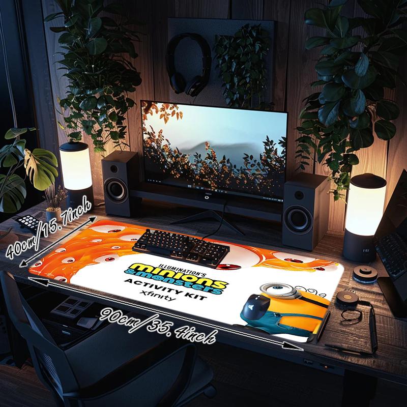1Pc Minions Monsters Fun Gaming Mouse Pad Keyboard Desk Mat Non-slip Rubber Lock Edge Waterproof Computer Mousepad for Office Home Decor Y1118