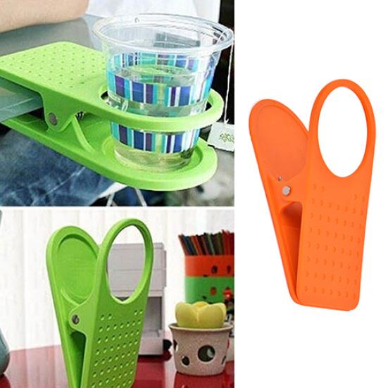 Kreativer Büro-Schreibtisch-Tisch Getränk Wasser Kaffeebecher Clip-On Getränkehalter