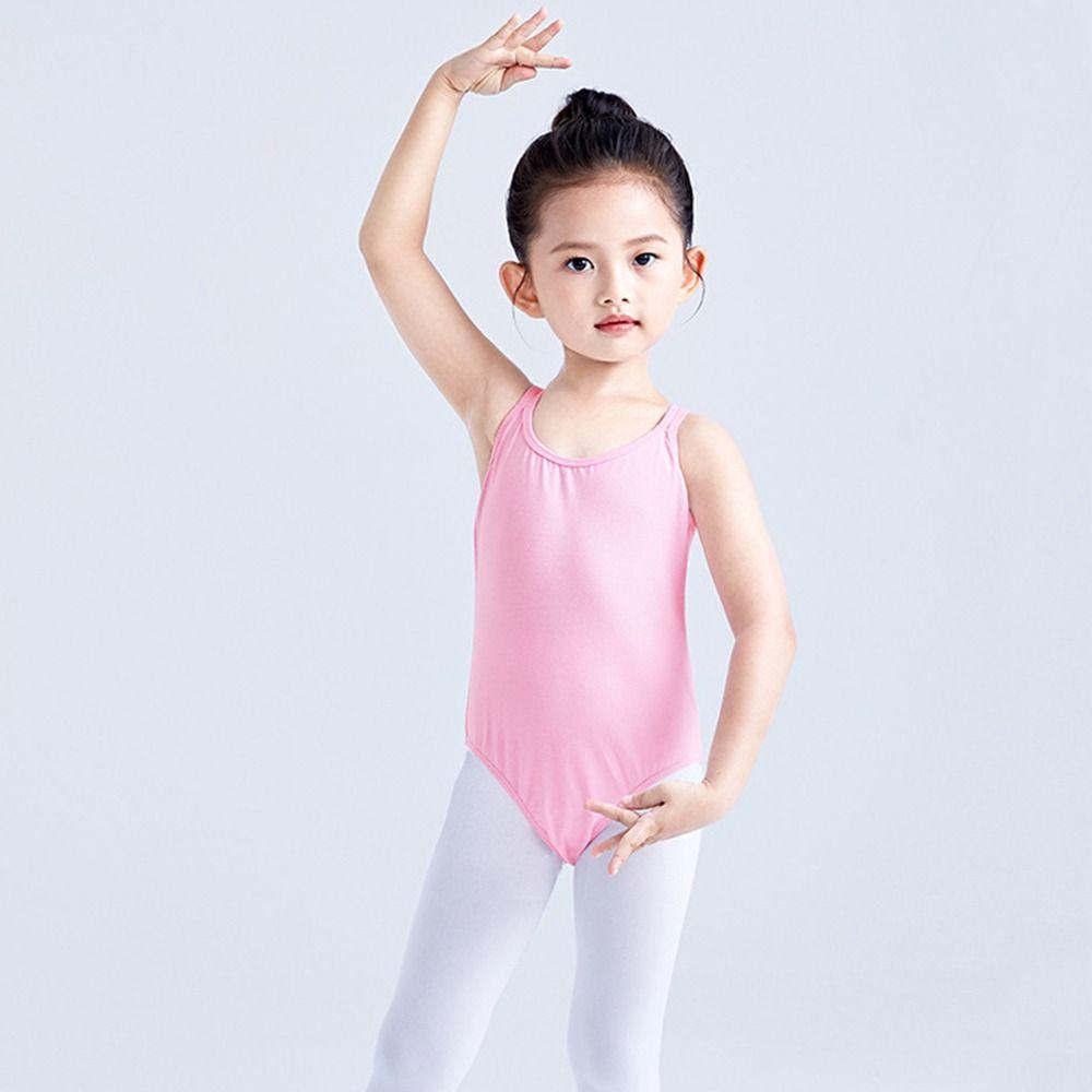 Fashion Double Camisole Girls Ballet Leotard Elastic Cotton Dance Bodysuit Cute Body Shaping Gymnastic Leotard Performance