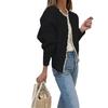 Maglia Rotonda a Manica Lunga con Perle e Cardigan Dettagliato Moda Cappotto Donna