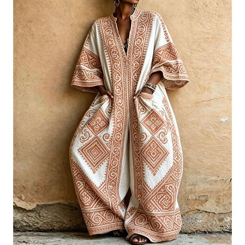 2026 Bohemian Jumpsuit With Pockets Loose Wide Leg Romper Women Streetwear