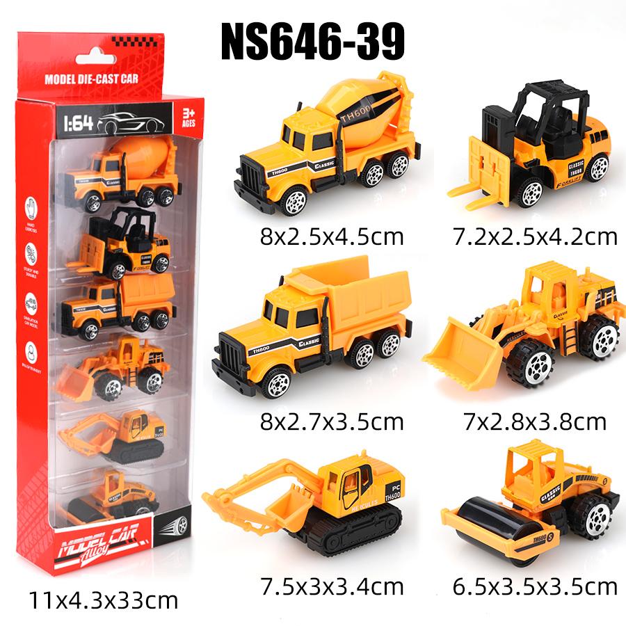 Simulation Sliding Alloy Mini Engineering Vehicle Toys For Children, Including Excavators, Bulldozers, Road Rollers And Dump Tru