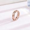 Einfacher Temperament-Ring mit Hohlmuster aus Titanstahl für Damen, hochwertiger, trendiger Schmuck