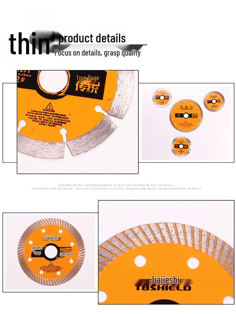 JiaJieShi Diamond Cutting Disc for Wall Slotting, Tile, and Marble - Dry Cutting Blade for Angle Grinders