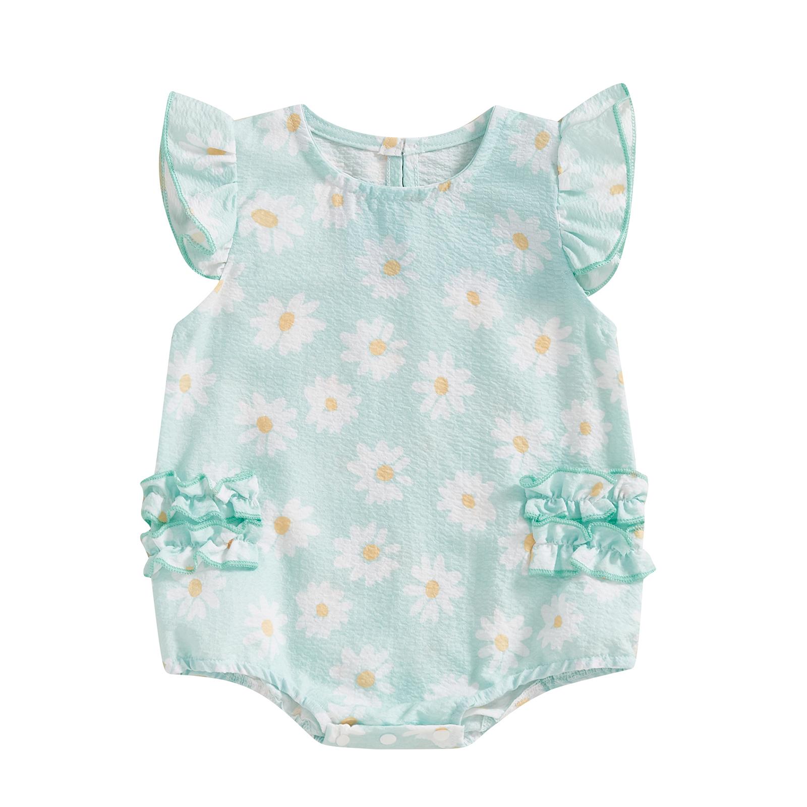 

Детские комбинезоны для девочек с оборками в клетку с круглым вырезом и рукавами-крылышками Одежда для младенцев Боди Комбинезоны 0-3 Months небесно-голубой