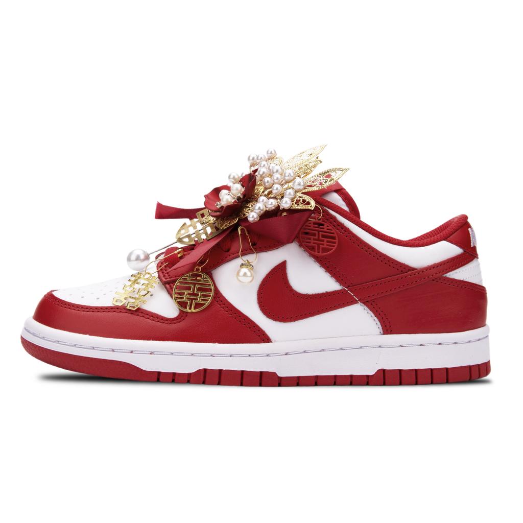 Nike Dunk Feng And Ming LD Leather Low Top Skateboard Shoes Unisex Red FB9109-119(Team1862-LD)