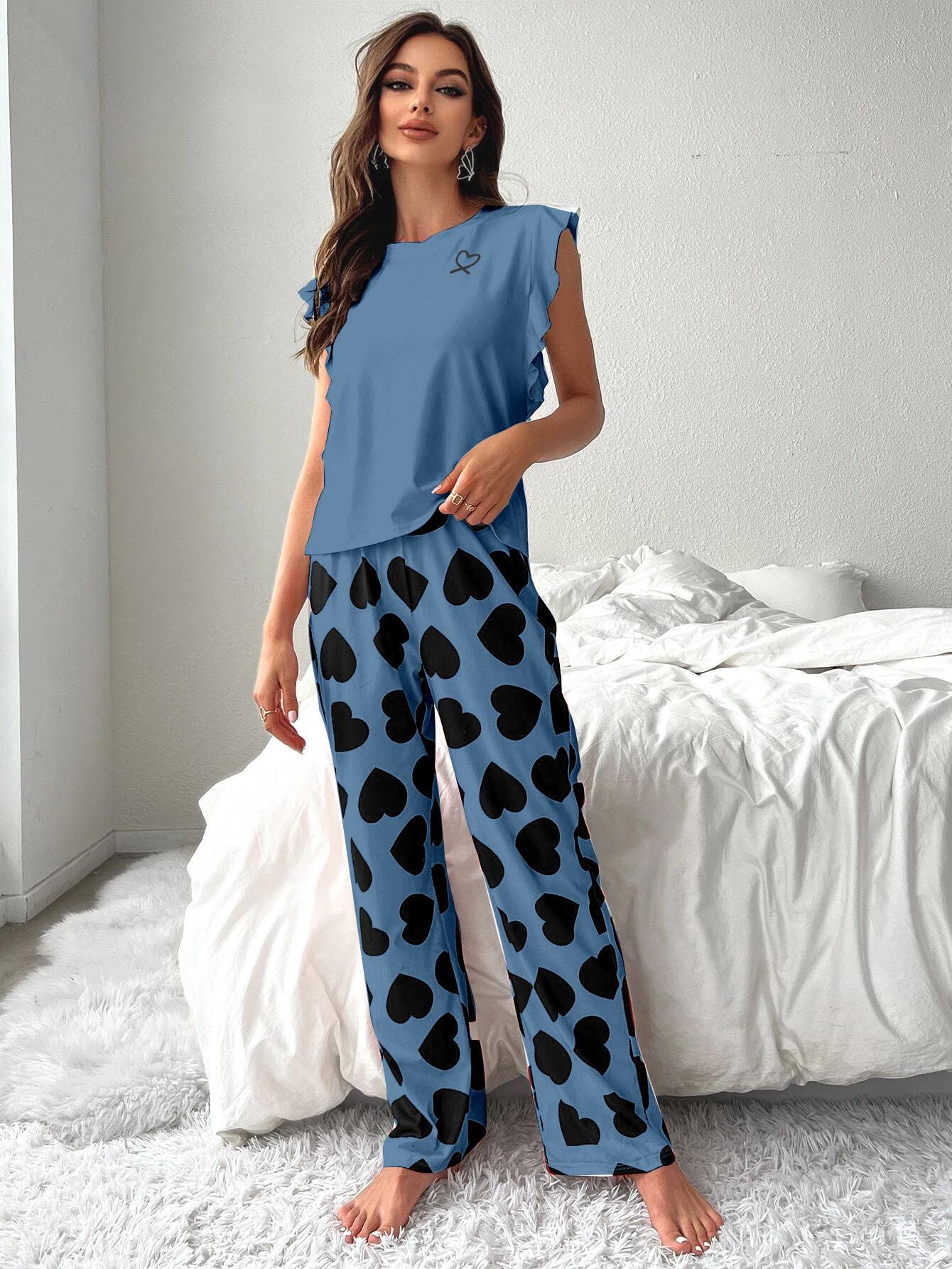 

Транскордонний літній європейський і американський набір футболок і штанів-піжам Medium