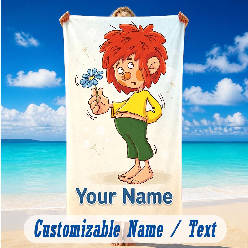 Beach Towel Custom Name Text, Quick Dry Large Towel For Beach HomePumuckl