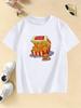 Cute Cat Graphic Kids Tshirts Summer Short Sleeve Tees Cartoon Animal Boys Girls Clothes Kawaii Kitten Tops Y2K Children T-shirt
