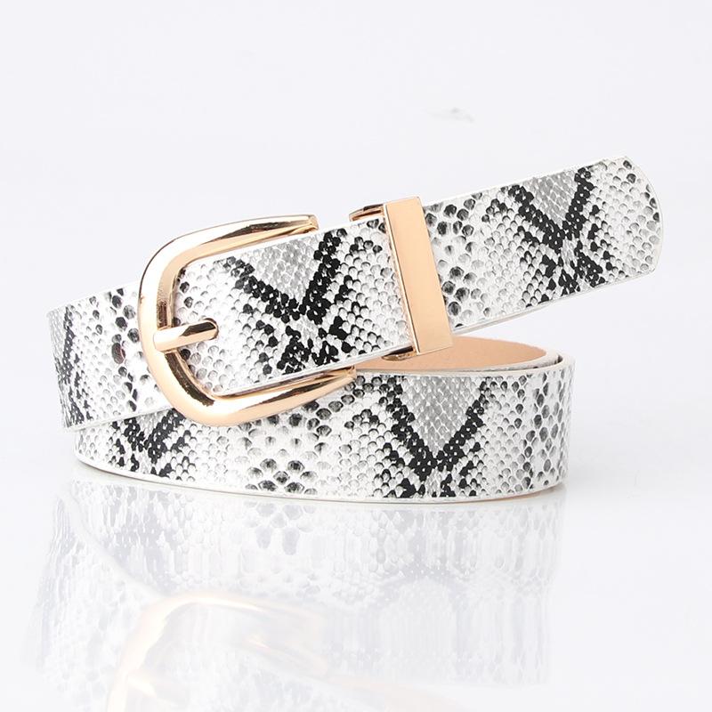 New Trendy Women's Belt, Snake-patterned Belt, Fashionable and Simple Jeans Belt, Ins Style Women's Belt