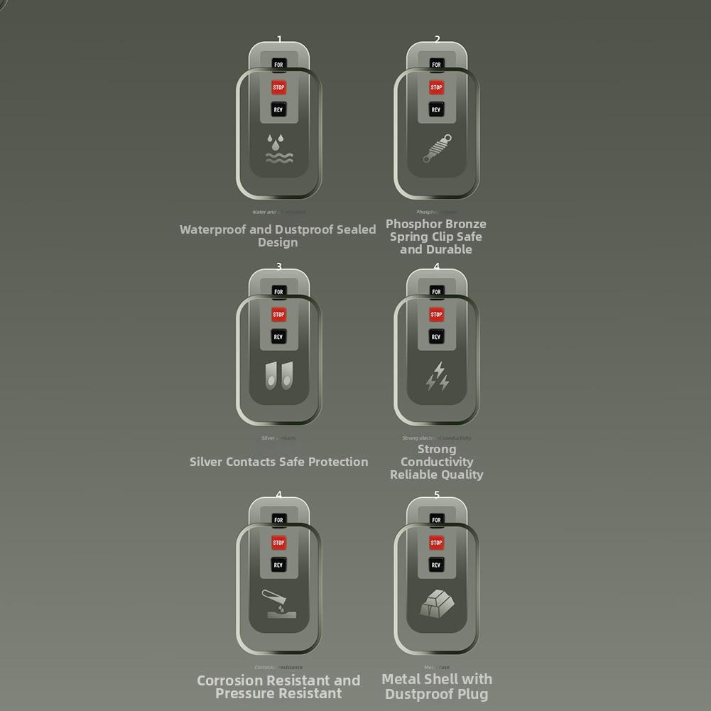 BS-315 Push Button Trigger Switch for Motor Control Panels 3P 500V 2.2KW with Screw Fixing and Three Normally Open Contact Sets