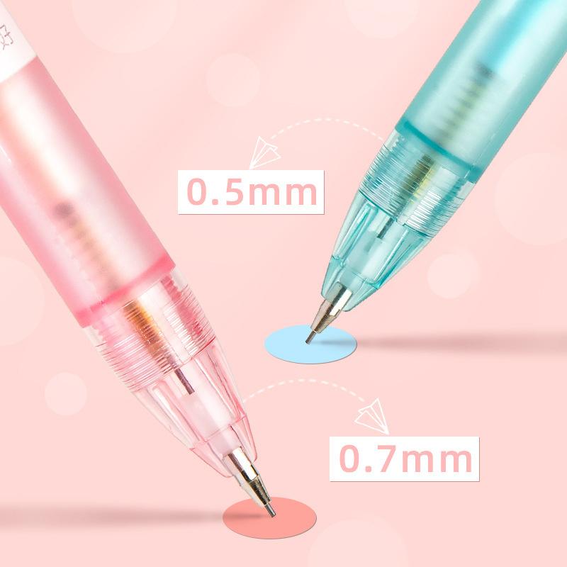 Solid Color Press Type Automatic Pencil Cute Mechanical Pencil Writing Drawing