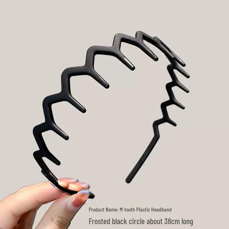 Women's Non-slip Black Headband with Teeth for Face Washing & Facial Masks