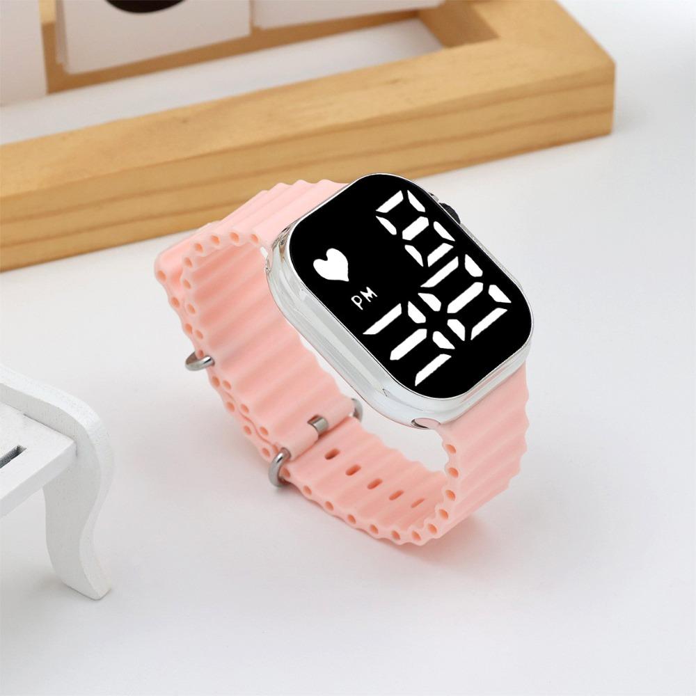 Rectangular Sports Watch LED Screen Wristwatch Casual Electronic Watch For Boys Girls