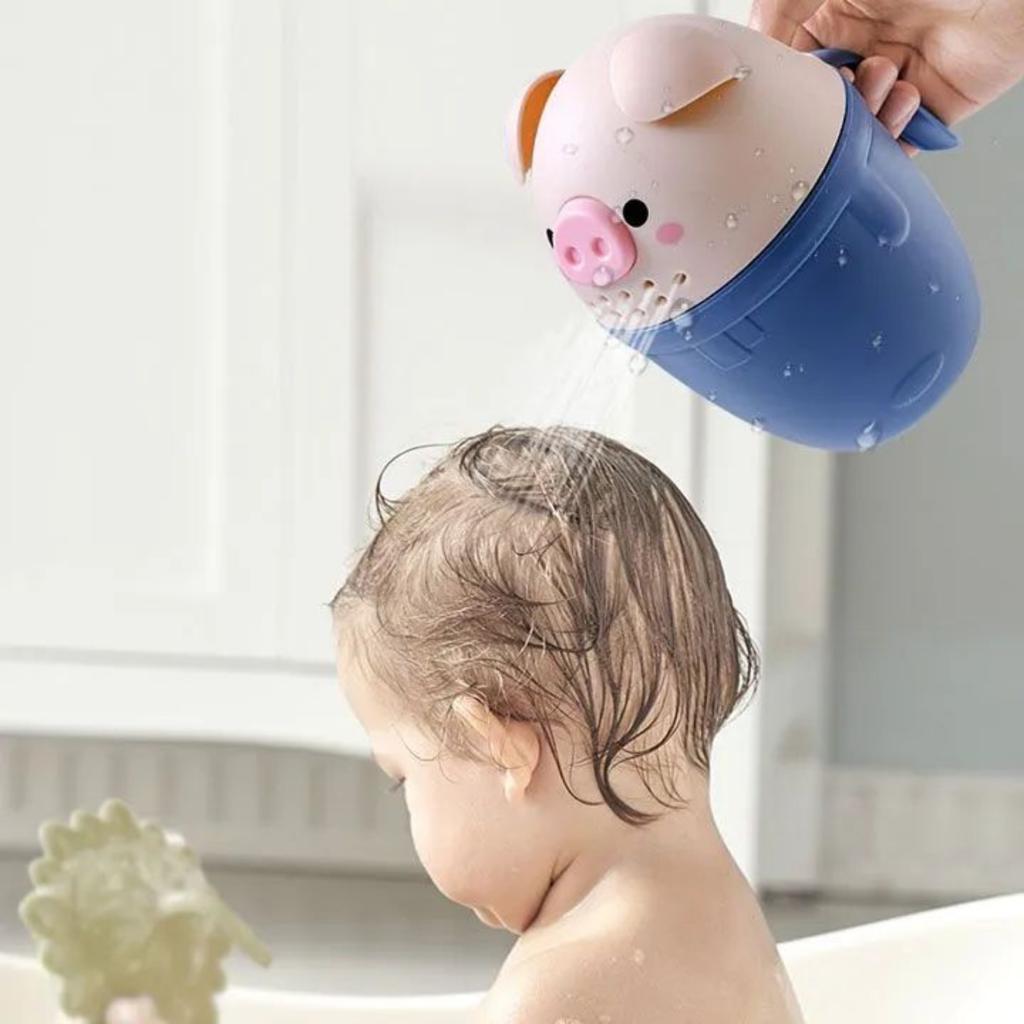 Cute Little Pig Baby Bath Water Scoop, Thick Shampoo Cup, Shower Showerhead Water Scoop