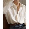 White Blouse Women's Early Spring Summer Long Sleeve Letter Shirt Top