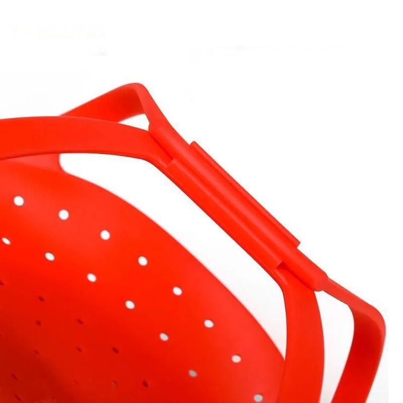 Steamer Basket with Silicone Extension and Folding for Food Fruits and Vegetables Steamer Drawer Steaming Tray Kitchen Tools