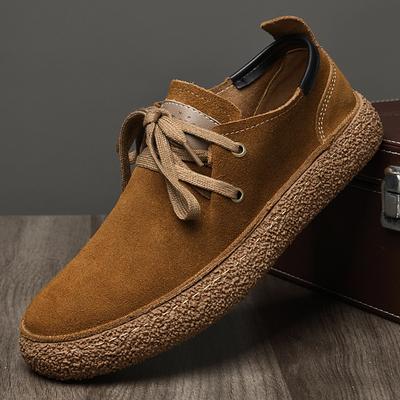 Echtleder Freizeitschuhe Herren braun Wildlederschuhe Mokassins Slipper Herren Flats Atmungsaktiv Herbst Winter Herren Fahrschuhe