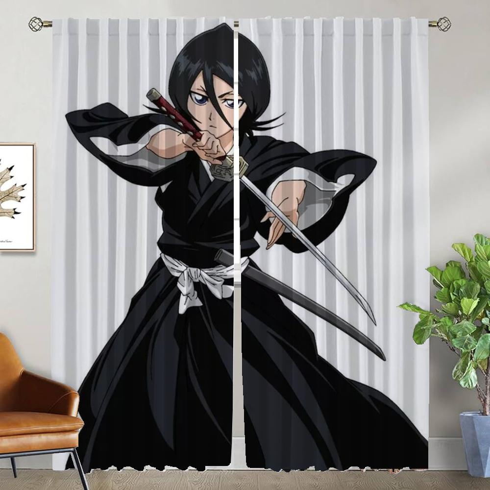 Blackout Curtain for Room 2 Panel BLEACH Kitchen Curtains Partition Home Interior Curtains Tulle for Bedroom Shades Living Child