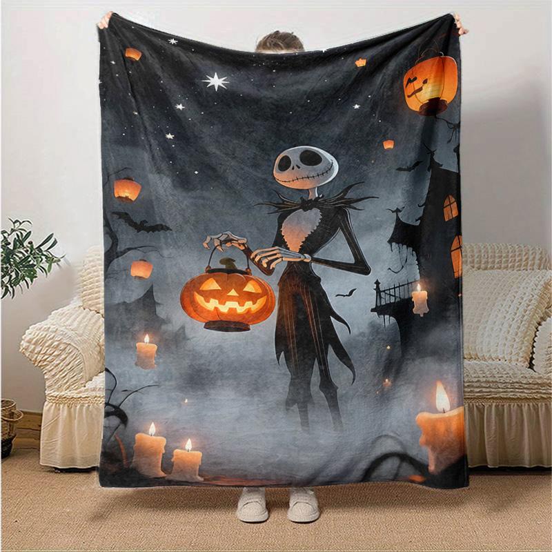 1pc Skull Crossbones Artwork Soft Throw Blanket Flannel All Season Light Weight Living Room/Bedroom Warm Blanket. M729012