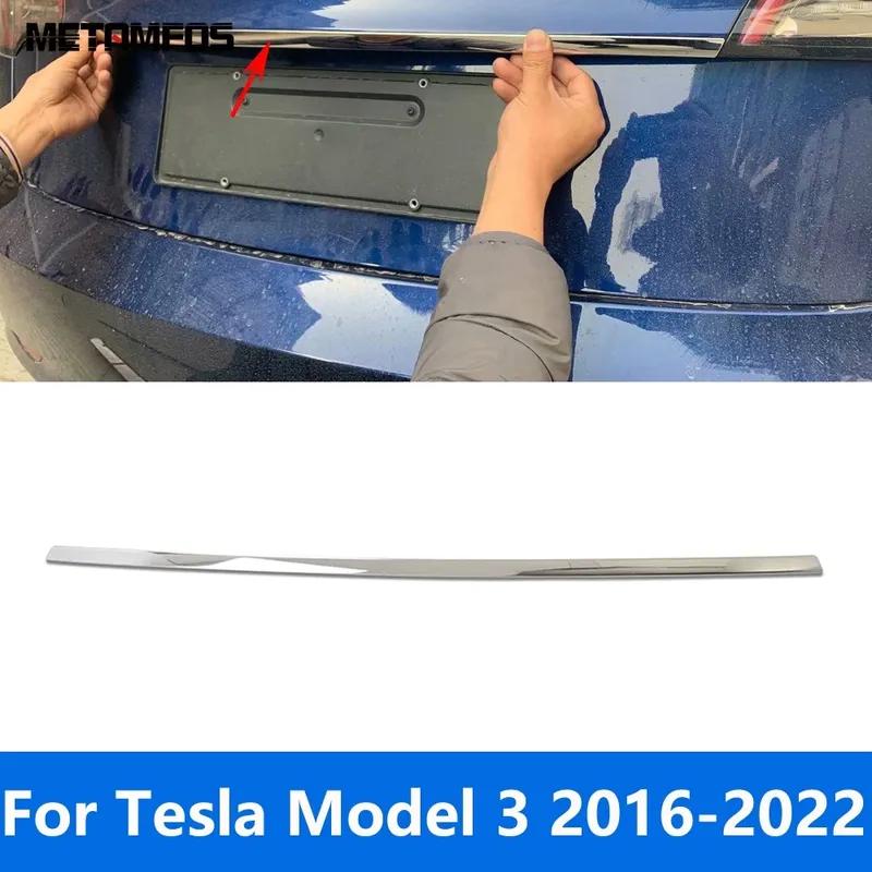 Rear Trunk Lid Tailgate Door Boot Cover Trim For Tesla Model 3 2016 2017 2018     Stainless Steel Accessories