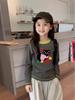 Herbst & Winter Mädchen Cartoon Baumwolle Langarm T-Shirt - 2025 Neue Mode Rundhals Oberteil