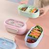 Children Kids School Portable Bento Box Bag, Office Dinnerware Food Storage Container, Leakproof Wheat Straw Lunch Box Microwave