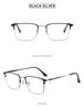 Armação de Óculos Plano Masculina Ultraleve Anti-Luz Azul com Haste de Mola, Pronta para Lentes de Grau para Estilo de Negócios