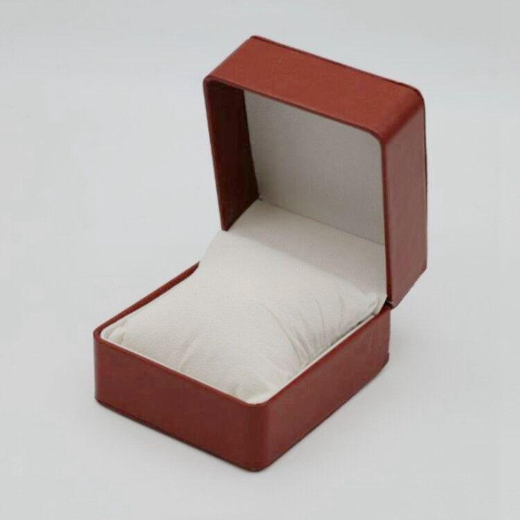 Rounded Corner PU Leather Single Watch Storage Box with Threaded Flip Cover