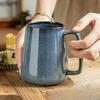 Ceramic Glazed Conical Mug 700ml Large Capacity Vintage Coffee Mug Kiln Transmutation Mug Sydney Blue Ceramic Water Cup Gifts