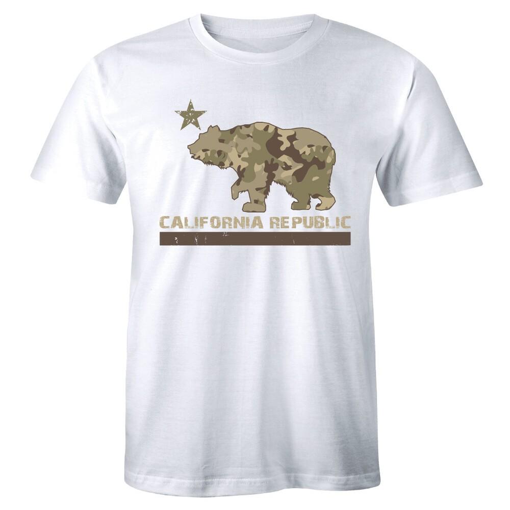 California Republic Flag T-Shirt Cali CA Grizzly Distressed Bear Men s Tee Shirt Unisex T-Shirt M