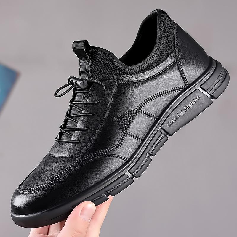 Fashion Versatile Men's Casual Leather Shoes New Arrival Sneakers Leisure Walk Male Footwear Oxford Shoes Men Lace-Up Treking Footwear