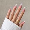 Hochwertige tragbare künstliche Nägel im Mandel-Nude-French-Stil – mittellange und lange Nagelspitzen