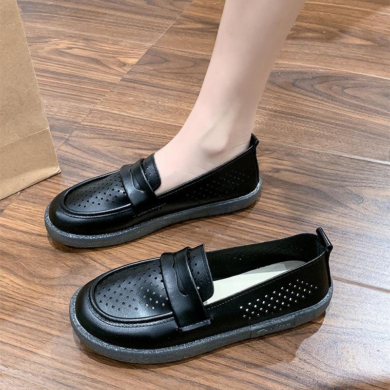 Fashion Hollow Breathable Women's Flat Loafers Shoes Summer 2025 Trend Fashionable Quick Delivery Comfortable Slip-on 39 Ladies Footwear