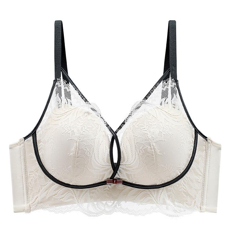 

Women Lace Push Up Bra Sexy Hollow Out Wireless Lingerie for Small Chest S белый