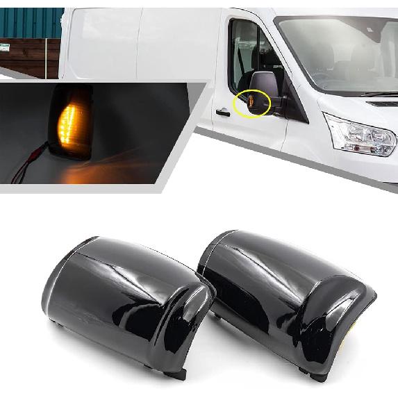 2Pcs Amber Led Side Mirror Marker Lights For Fo.rd Transit 150 250 350 350HD 2015-2021 Clear Lens Turn Signal Lamp