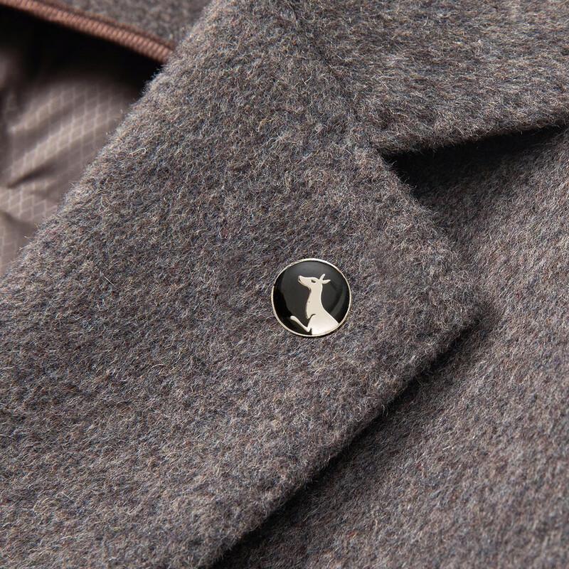 DAISHU Men's Detachable Down Liner Wool Blend Overcoat
