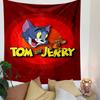 Tom and Jerry Cartoon Poster Tapestry Wall Hanging, Classic Cat and Mouse Art, Funny Wall Decor for Bedroom Living Room Kids Room