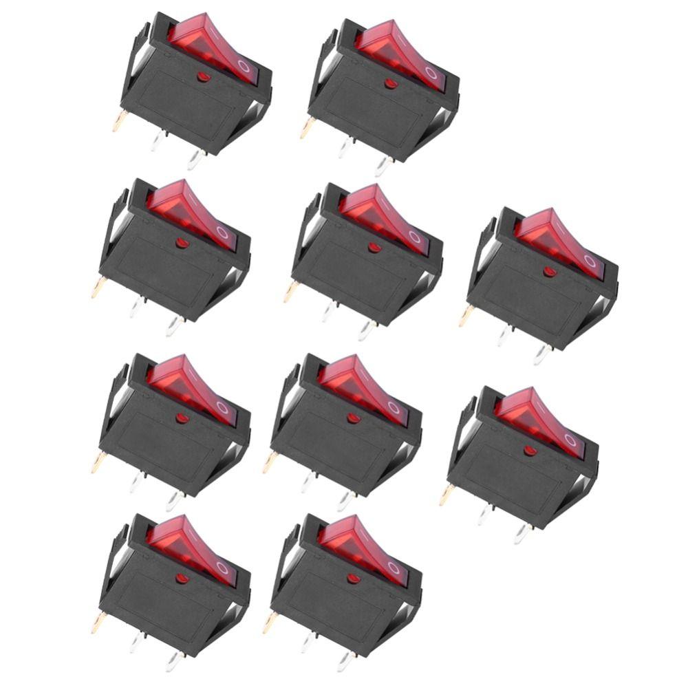 10Pcs 20A 15A 125V 250V Boat Type Rocker Switches 3 Pin 2 Position Rocker on/Off  Test Stands