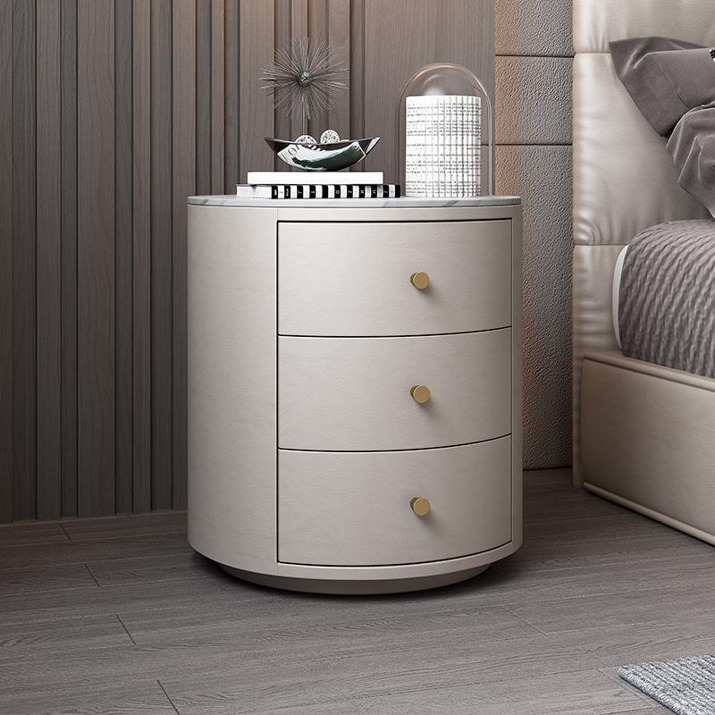 Modern bedroom bedside table simple light luxury floor-to-ceiling cabinet bedside cabinet storage locker round cabinet