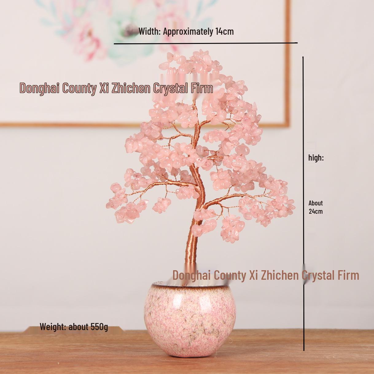 Handmade Amethyst, Citrine & Rose Quartz Tree: Attract Romance & Wealth - Desktop Ornament