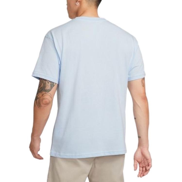 Nike T Shirts Men's Blue Crew Neck Moderate Straight Fit DR7967-441
