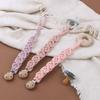 Cotton Handmade Crochet Pacifier Chain Soft Newborn Soothing Pacifier Beech Wood Clip Baby Chew Toy Christmas Gift