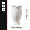 White Ceramic Flower Vase Small Embossed for Bathroom Living Room Wedding