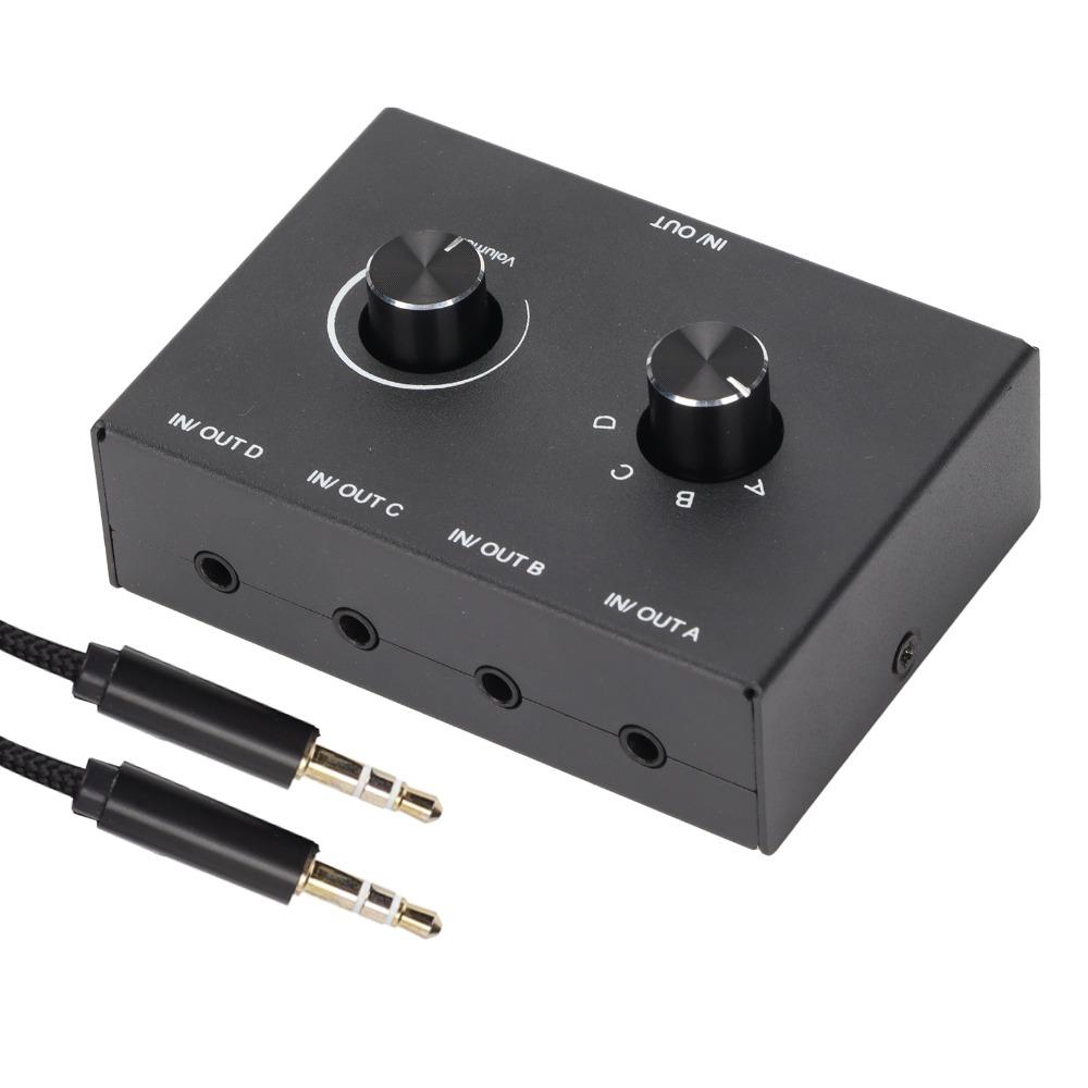 3.5mm Stereo Stereo Passive Switcher 1 In 4 Out 4 In 1 Out Manual Selector  For Speaker