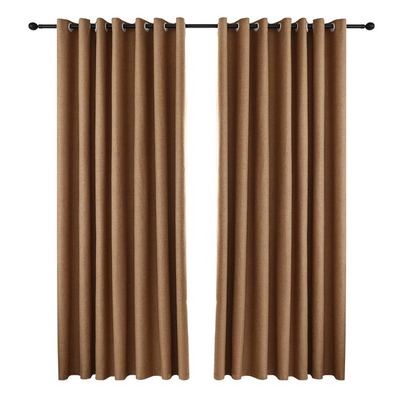 Wabi-Sabi Style Linen Blackout Curtain for Office, Living Room, Bedroom – Solid Color, Heat Insulating